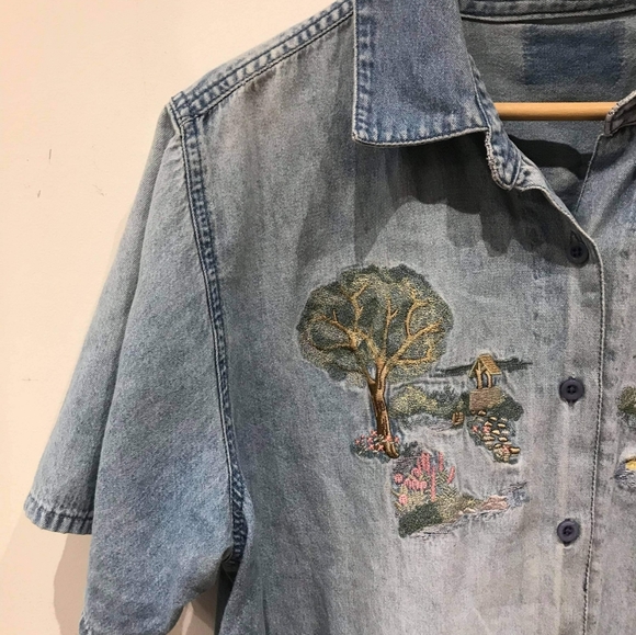 Vintage button up jean shirt - Picture 4 of 10